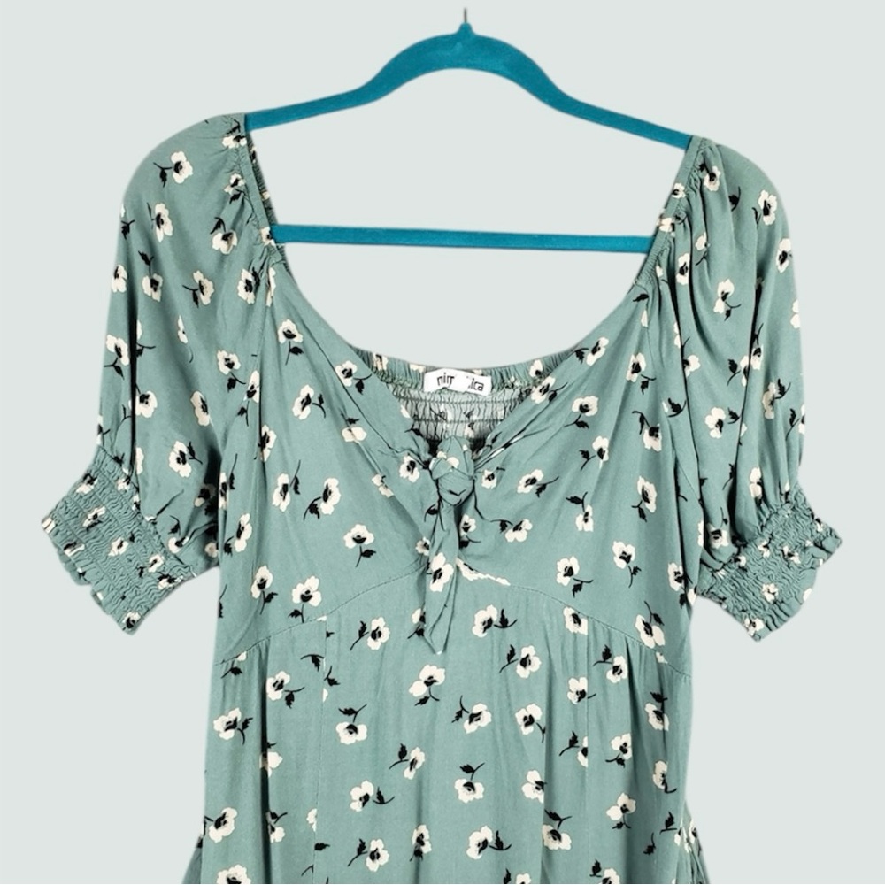 Mimi Chica Sage Green Floral Mini Dress - Picture 3 of 12